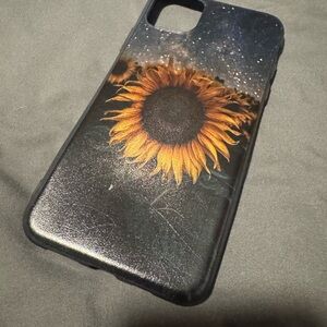 Sunflower Design Phone Case - Black For an 11 Pro Max.
